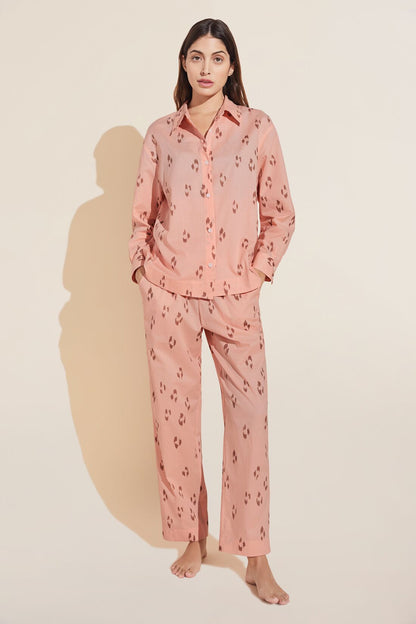 Organic Sandwashed Cotton Printed Long PJ Set